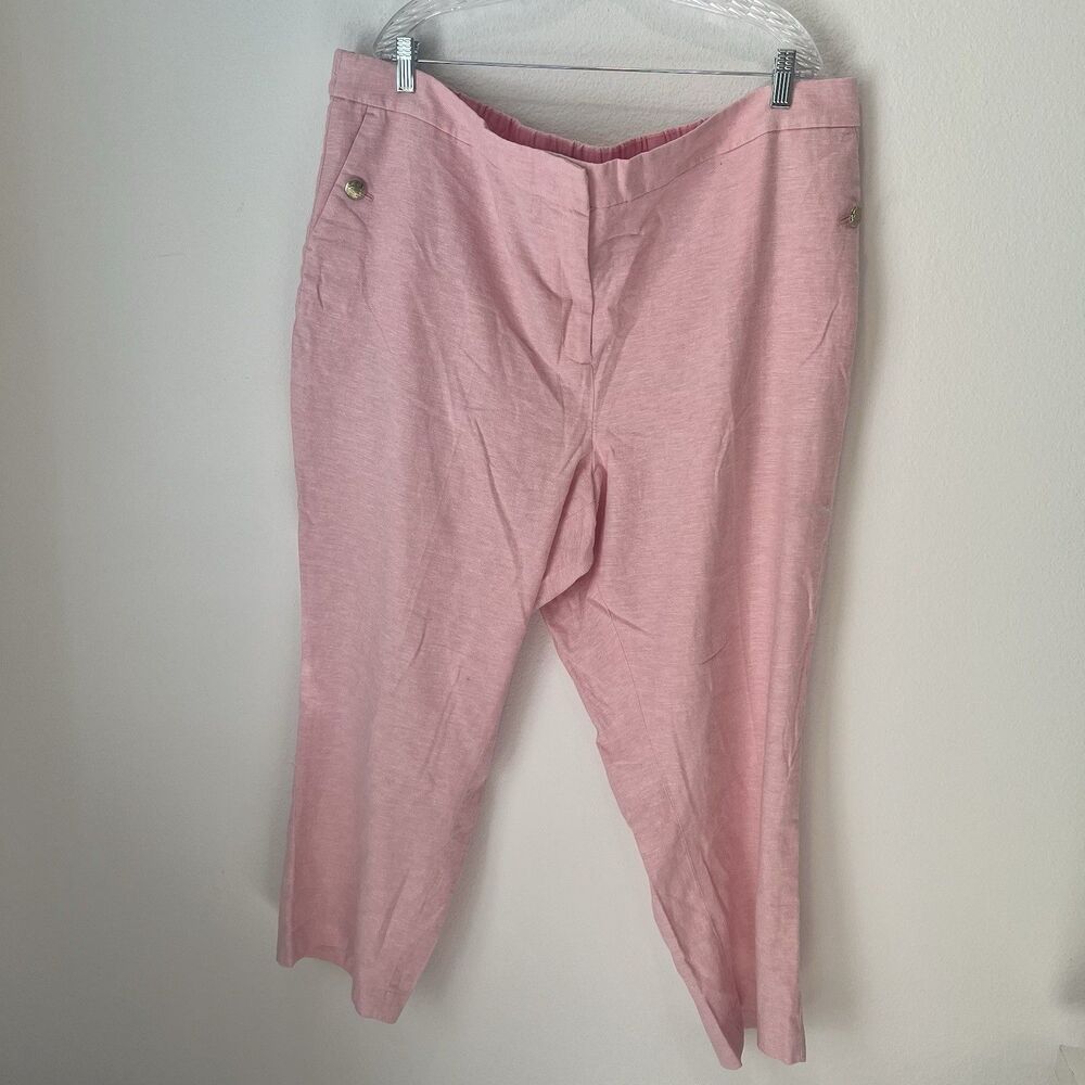 NWT J Crew Baby Pink Cropped Ankle High Rise Pants Plus Size 24 Coastal Party
